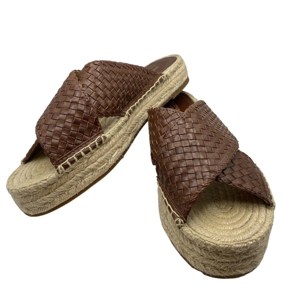 Michael Kors Collection Destin Woven Leather Slide Size 6